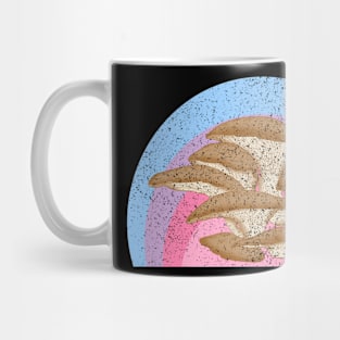 Colored Detailed Vintage Oyster Mushrooms Mug